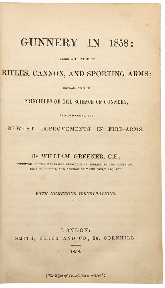 Item #36034 Gunnery in 1858. William GREENER.