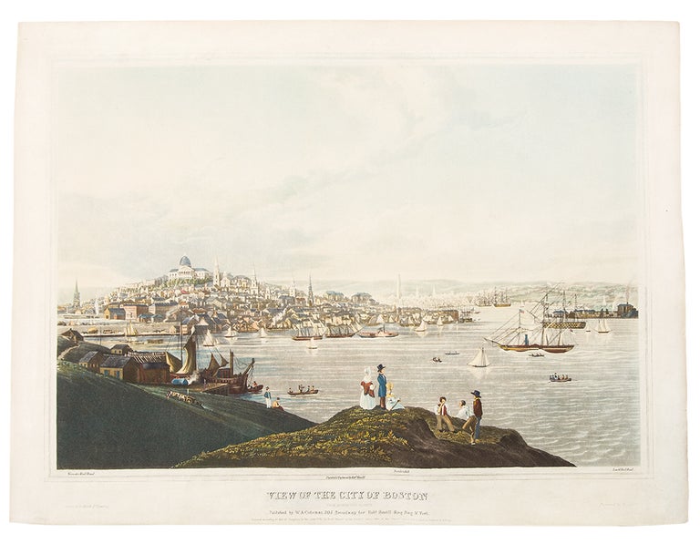 Item #36088 View of the City of Boston from Dorchester Heights. Robert HAVELL.