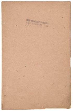 Constitution and By-Laws of the American Jewish Publication Society. (Founded on the 9th of Heshvan, 5606). Adopted at Philadelphia, on Sunday, November 30, 1845, Kislev 1, 5606