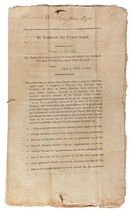 Item #36147 In the Senate of the United States...In Pursuance of the Act of Congress Entitled An...