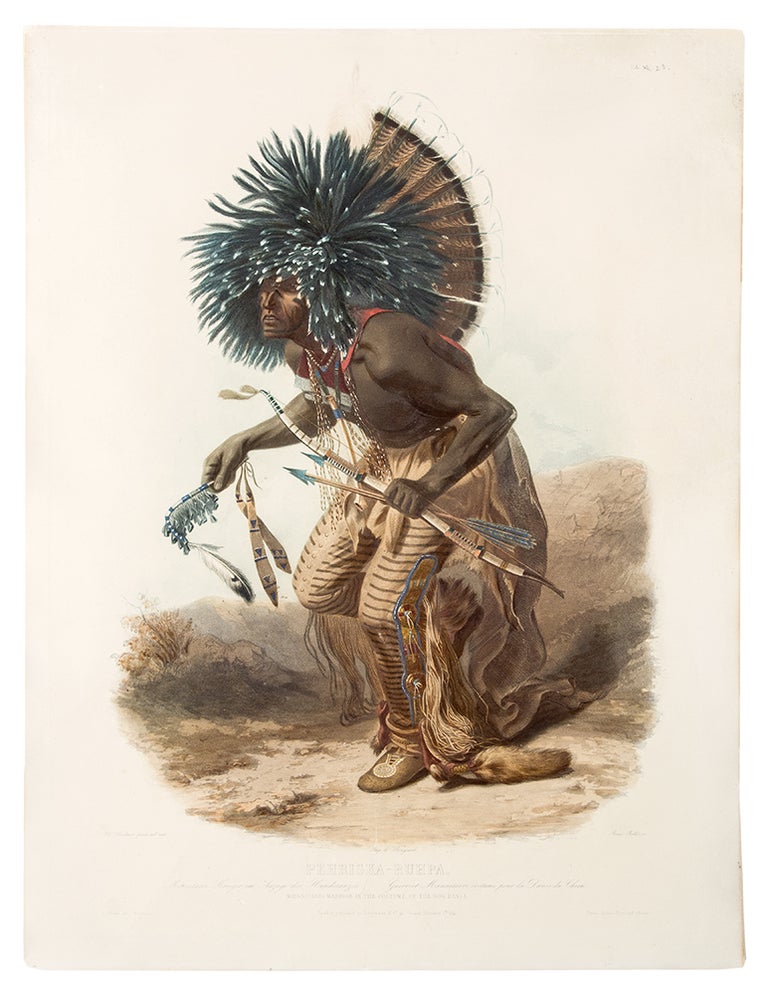 Item #36157 Péhriska-Rúhpa. Moennitarri Warrior in the Costume of the Dog Danse [sic.]. Karl BODMER.