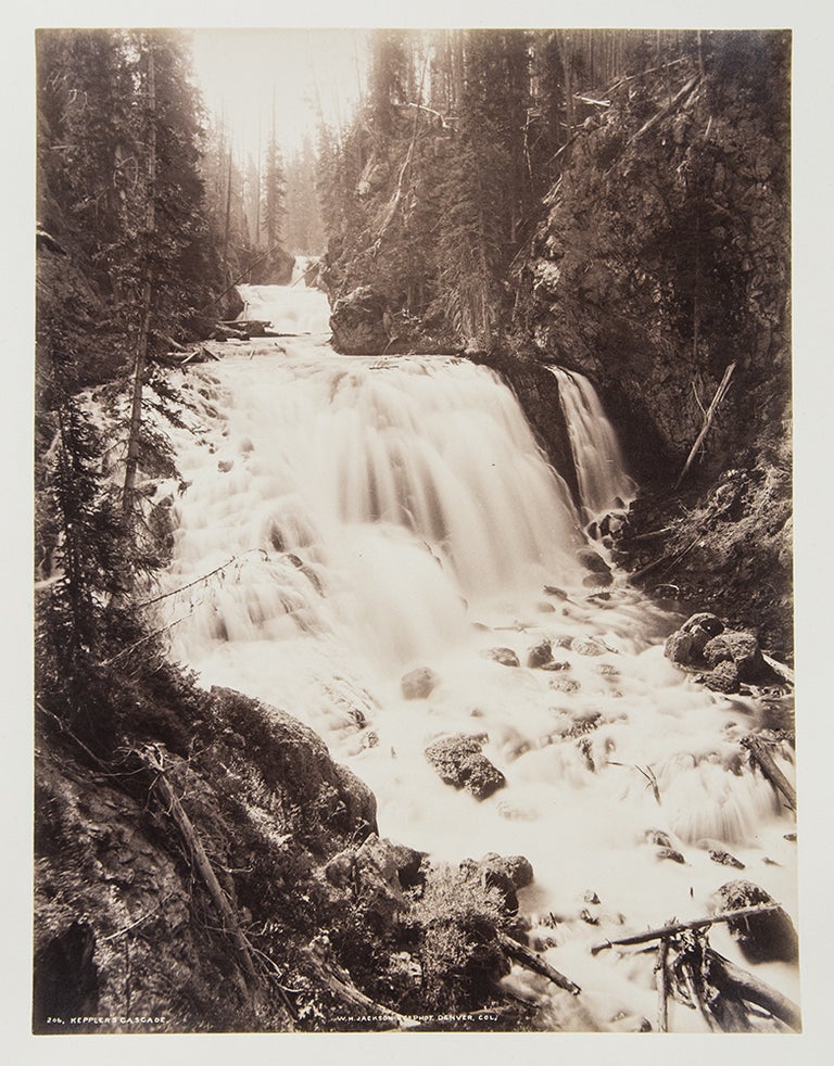 Item #36377 [Group of 7 mounted albumen photographs of Yellowstone]. William Henry JACKSON.