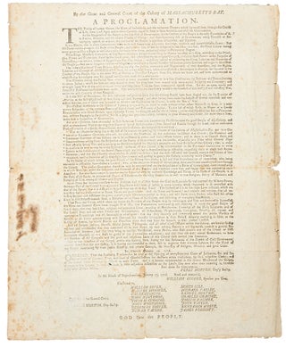 Item #36658 By the Great and General Court of the Colony of Massachusett’s-Bay. A Proclamation....