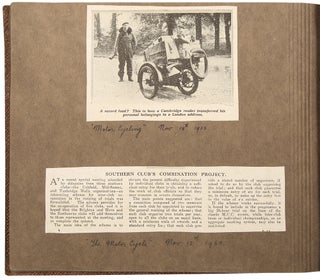 [Album of newspaper clippings, photographs, and ephemera related to the Kent Motor Club]