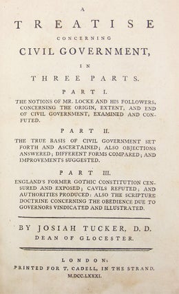 Item #37756 A Treatise Concerning Civil Government, in Three Parts. Part I. The Notions of Mr....
