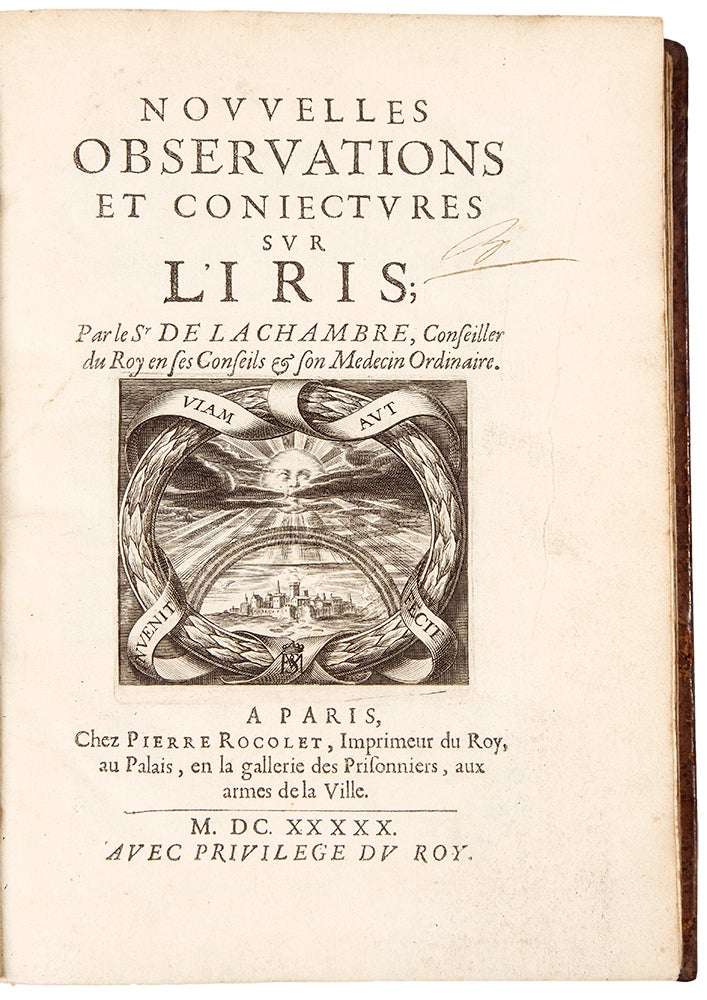 Item #37850 Nouvelles Observations et Conjectures sur l'Iris. Marin Cureau De LA CHAMBRE.
