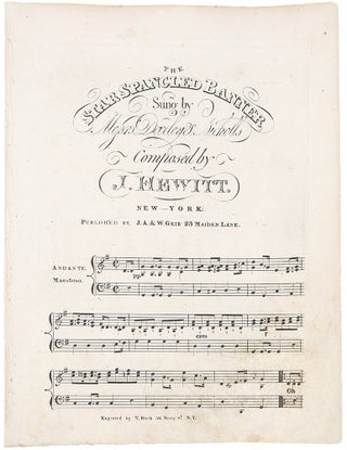 The Star Spangled Banner, Sung by Messrs. Darley & Nicholls, Composed by J. Hewitt