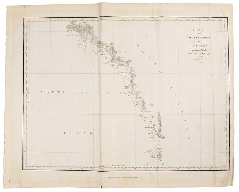 Item #38451 Chart of Part of the North West Coast of America explored by the Boussole & Astrolabe in 1786. 1st Sheet. Jean François de Galaup LA PÉROUSE, comte de.