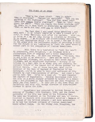Archive of photographically-illustrated typescript memoirs of travels in Africa before, during, and after World War II