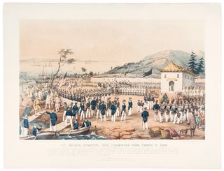 Item #38910 The American Expedition, under Commodore Perry, Landing in Japan July 14th, 1853....