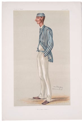 Item #38921 Caricature portrait of the Frederick Robert Spofforth, "The Demon Bowler" SPY,...