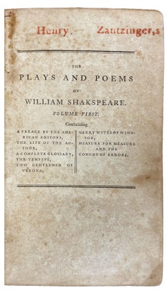 Item #38954 The Plays and Poems of William Shakespeare. Corrected from the Latest and Best London...