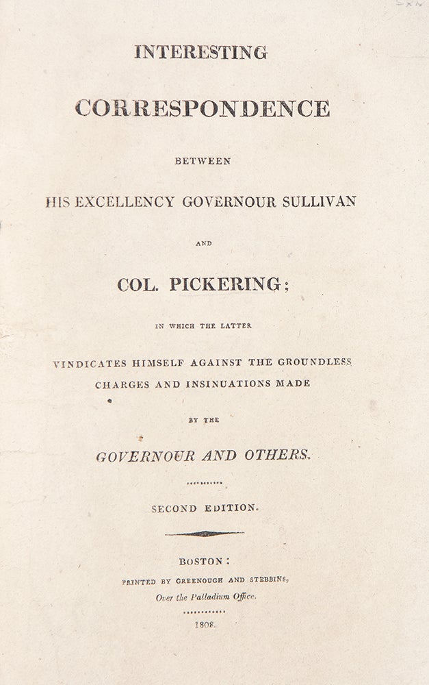Item #39018 [Sammelband of 4 pamphlets by or related to Pickering]. Timothy PICKERING.