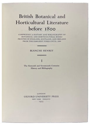 British Botanical and Horticultural Literature before 1800