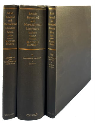 British Botanical and Horticultural Literature before 1800