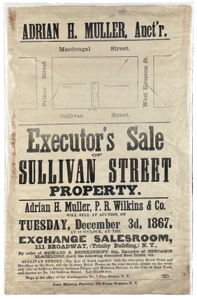 Item #39134 Executor's Sale of Sullivan Street Property. auctioneer NEW YORK CITY - Adrian H. Muller