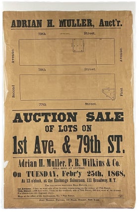 Item #39135 Auction Sale of Lots on 1st Ave. & 79th St. [6 of 9 cartographically-illustrated...