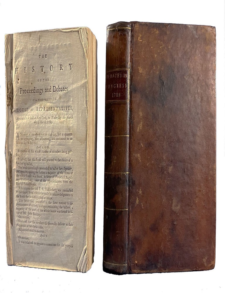Item #39492 The Congressional Register; or, History of the Proceedings and Debates of the First House of Representatives of the United States of America. Volumes I and II. Issues 1-20. Thomas LLOYD, stenographer.