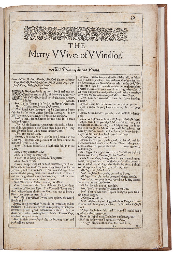 Item #39555 The Merry Wives of Windsor. William SHAKESPEARE.
