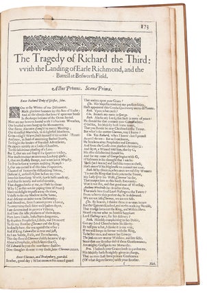 The Tragedy of Richard the Third: with the Landing of Earle Richmond, and the Battell at Bosworth Field