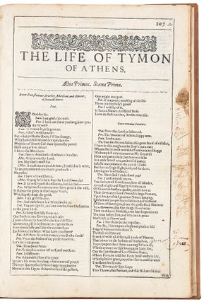 Item #39569 The Life of Tymon of Athens. William SHAKESPEARE