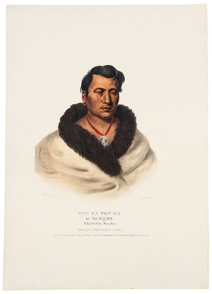 Item #39648 Ong-Pa-Ton-Ga, or the Big Elk, Chief of the Omahas. Thomas L. MCKENNEY, James HALL.