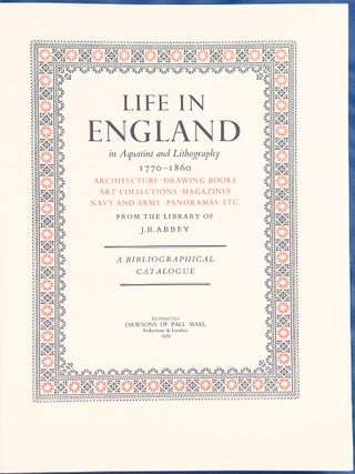 Life in England in Aquatint and Lithography, 1770-1860.