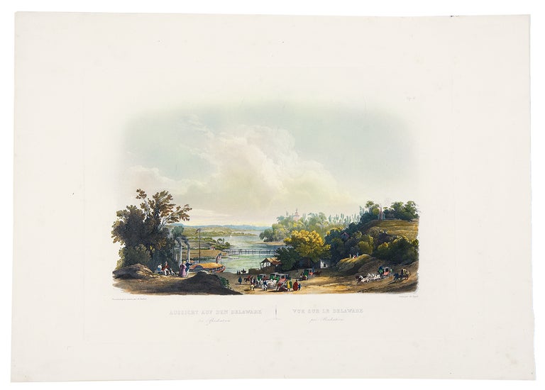 Item #39906 [View on the Delaware, near Bordentown] (German and French titles only). Karl BODMER.