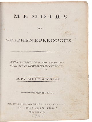 Item #40061 Memoirs. Stephen BURROUGHS