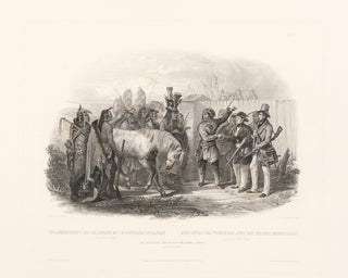 Item #40086 The Travellers meeting with Minatarre Indians. Near Fort Clark. Karl BODMER