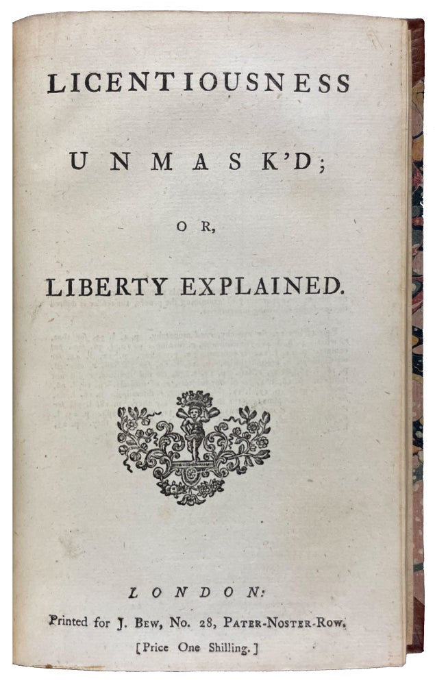 Item #40281 Licentiousness Unmask'd; or Liberty Explained. Richard PRICE.