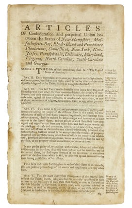 Item #40293 Articles of Confederation and Perpetual Union between the States of New-Hampshire,...