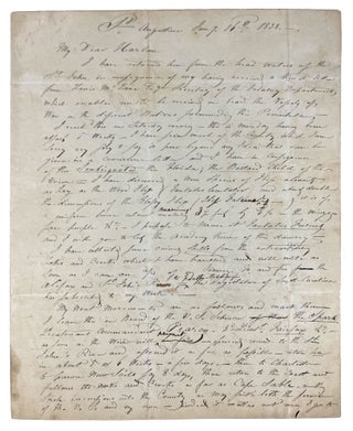 Item #41245 Autograph letter signed "J. J. Audubon" to naturalist Richard Harlan, discussing...