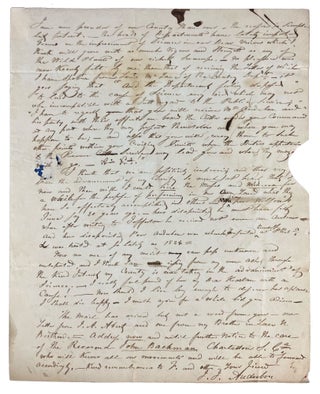 Autograph letter signed "J. J. Audubon" to naturalist Richard Harlan, discussing Audubon's publication of "The Birds of America"