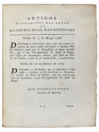 Documentos Arabicos para a historia Portugueza copiados dos originaes da Torre do Tombo