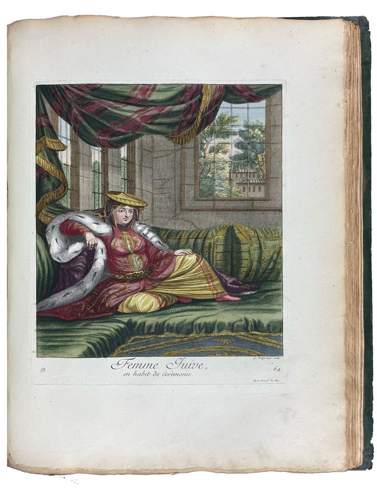 Item #41450 Recueil de Cent Estampes Repres&eacute;ntant Differentes Nations du Levant, Grav&eacute;es sur les Tableaux Peints d'apres Nature en 1707 et 1708. Par le Ordres de M. De Ferriol Ambassadeur du Roi a la Porte; Et Mis au Jour en 1712 et 1713. Par les Soins de M. Le Hay. Parts I and II. c., Publisher, Charles de FERRIOL, Jacques LE HAY, Laurent, CARS, Jean Baptiste VAN MOUR.