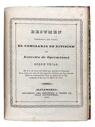 Item #41693 Resumen Instructivo, que Publica el Comisario de División del Exército de...