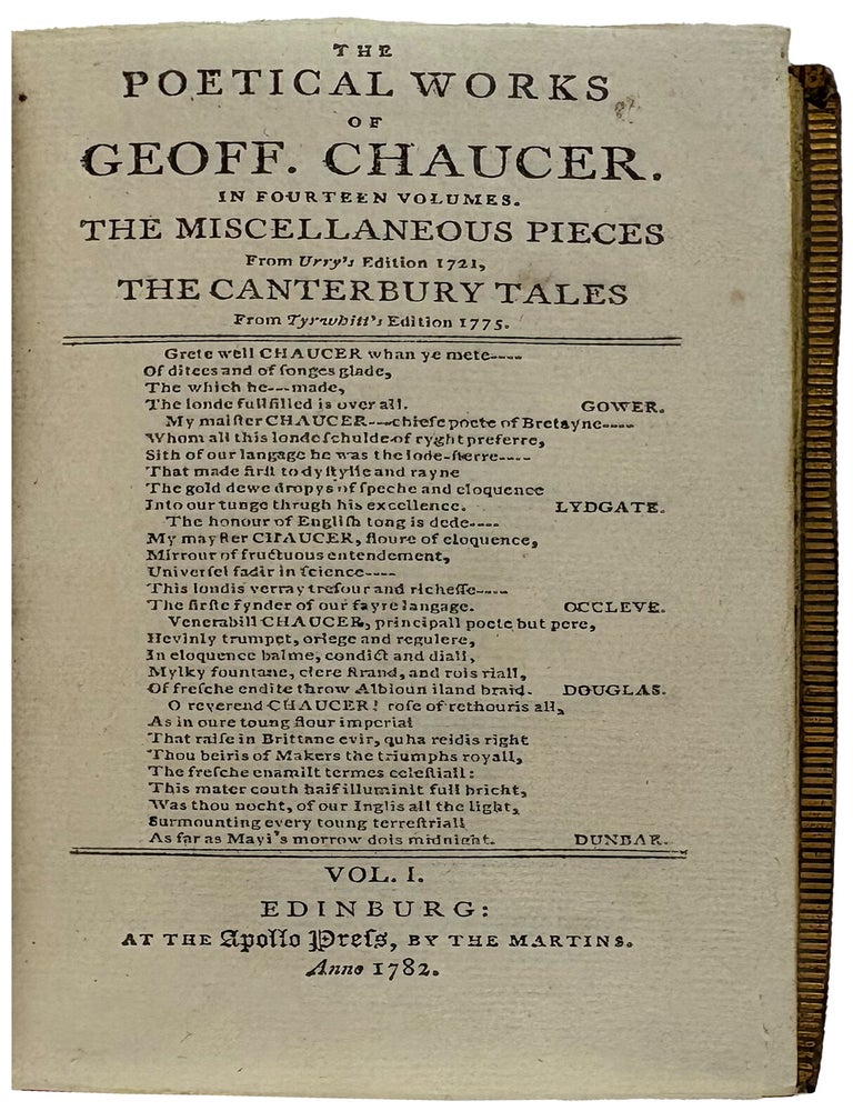 Item #41697 Bell's Edition of the Poets of Great Britain. Complete from Chaucer to Churchill. [Traveling Library]. John BELL, Publisher.