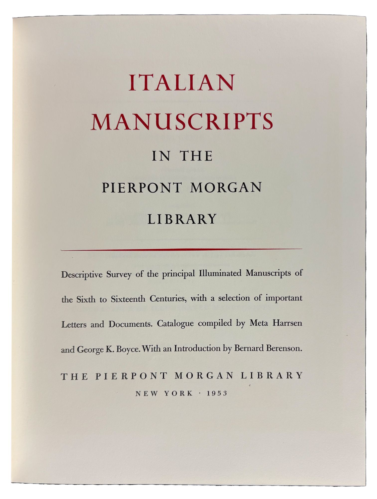 George Boyce Italian Manuscripts in the Pierpont Morgan Library | Meta HARRSEN ...