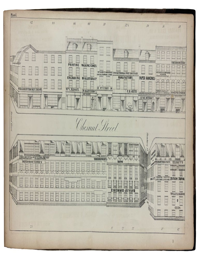 Item #42081 Rae's Philadelphia Pictorial Directory Panoramic Advertiser. Chestnut Street, from Second to Tenth Streets [wrapper title]. Julio H. RAE, fl.