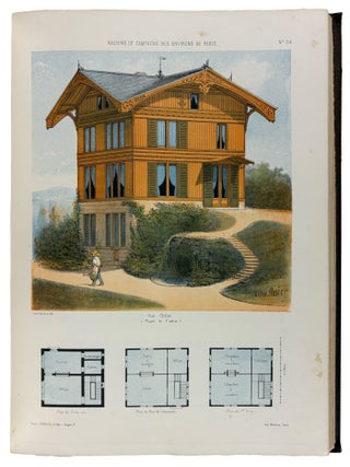 Maisons de campagne des environs de Paris. Choix des plus remarquables maisons bourgeoises, nouvellement construites aux alentours de Paris. Avec plans. Dessines d'apres nature par Victor Petit