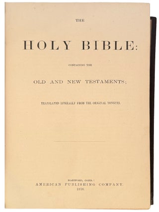 Item #42309 The Holy Bible: Containing the Old and New Testaments; Translated Literally from the...