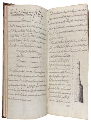 Manuscript volume detailing the manufacture and maintenance of explosives and ammunition
