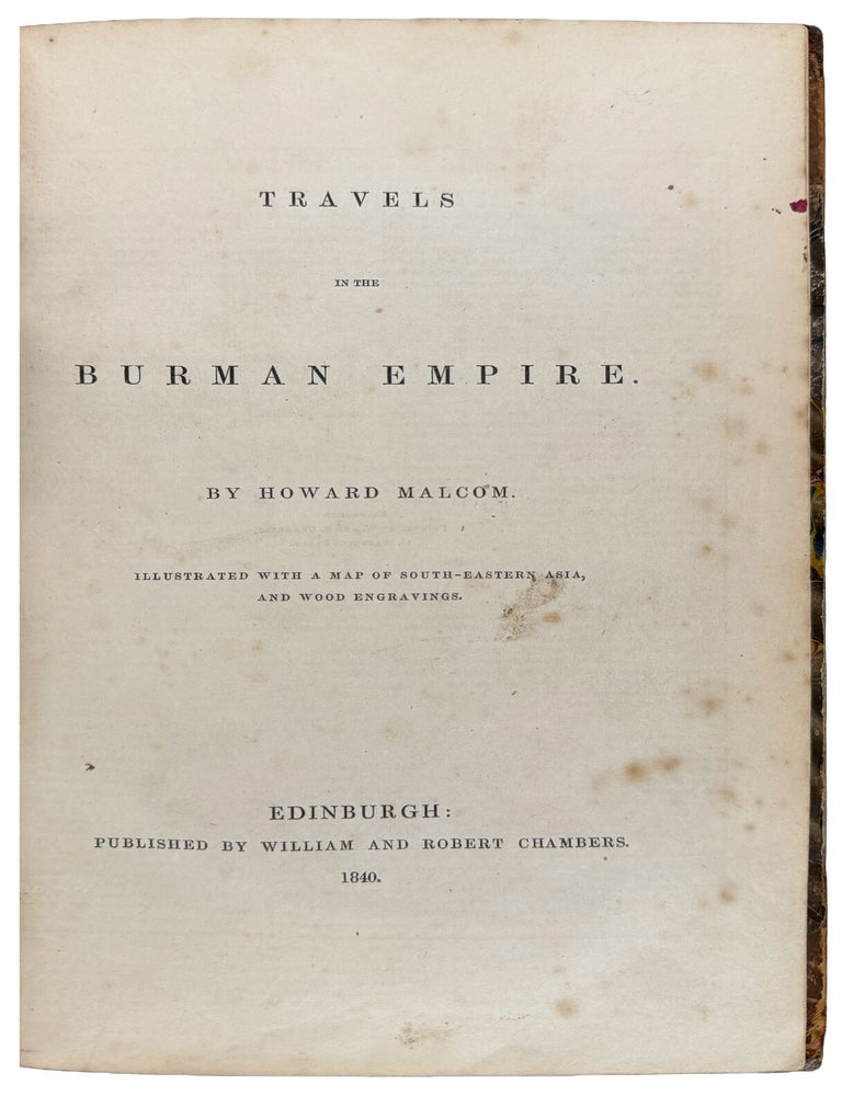 Item #42671 Travels in the Burman Empire. Howard MALCOLM.