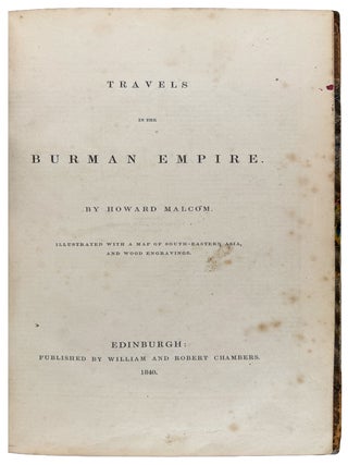Item #42671 Travels in the Burman Empire. Howard MALCOLM