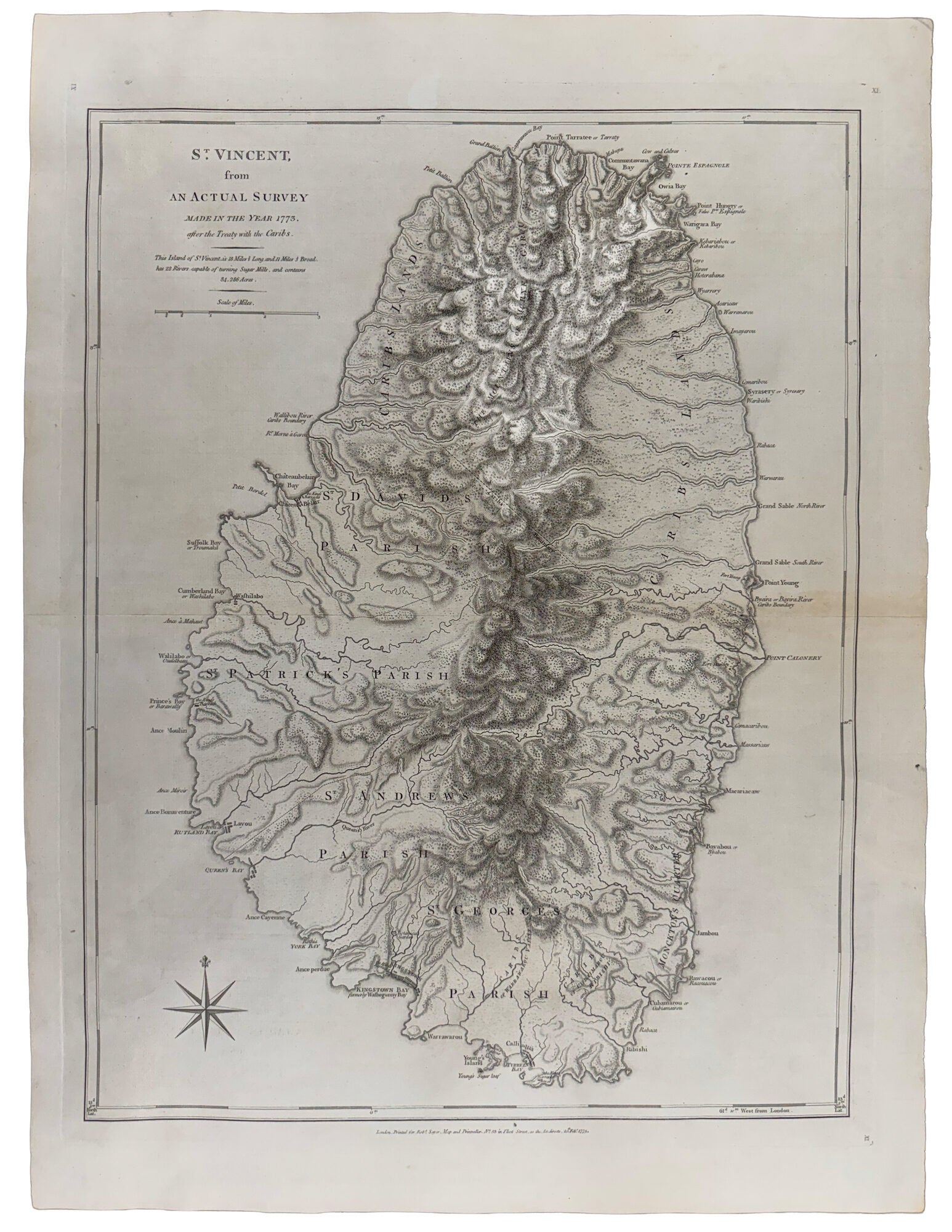 St. Vincent, from An Actual Survey Made In The Year 1775 after the ...