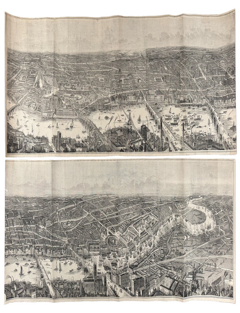 Item #43045 The Illustrated London News Panorama of London and the River Thames. Herbert INGRAM.