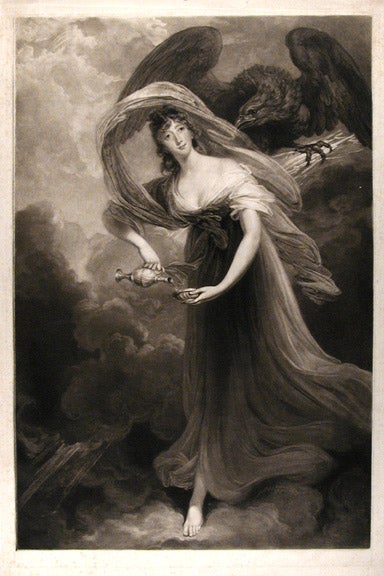Item #7288 [Lady Heathcote as Hebe]. James WARD, after John HOPPNER, portrait of, Lady Catherine Sophia HEATHCOTE.